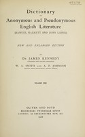 view Dictionary of anonymous and pseudonymous English literature / Samuel Halkett and John Laing.