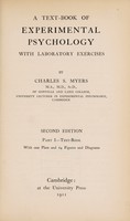 view A text-book of experimental psychology : with laboratory exercises / by Charles S. Myers.