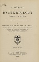 view A manual of bacteriology, clinical and applied / by Richard T. Hewlett.