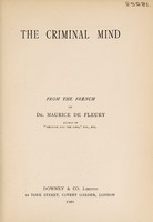 view The criminal mind / Maurice de Fleury.