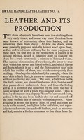 view Leather and its production / [H.R. Proctor].