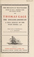 view The English-American : a new survey of the West Indies, 1648 / Thomas Gage ; edited with an introduction by A.P. Newton.