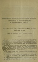 view Research into the trypanosomiasis problem : a critical consideration of suggested measures : with discussion and report of the Glossina Sub-Committee / by Warrington Yorke.