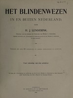 view Het blindenwezen in en buiten Nederland / door H.J. Lenderink.