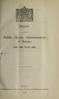 view Report on the public health administration of Burma : 1925.