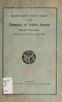 view Annual report of the Director of Public Health of the United Provinces of Agra and Oudh.