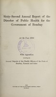 view Annual report of the Director of Public Health for the Government of Bombay.