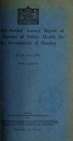 view Annual report of the Director of Public Health for the Government of Bombay.