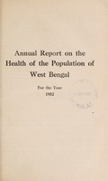 view Annual report on the health of the population of West Bengal.