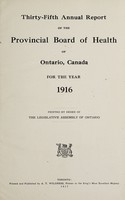 view Annual report of the Provincial Board of Health of Ontario, Canada.