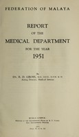 view Annual report of the Medical Department / Federation of Malaya.