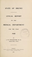 view Annual report on the Medical Department, Brunei.