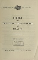 view Report of the Director-General of Health / Commonwealth of Australia.