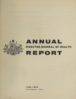 view Report of the Director-General of Health / Commonwealth of Australia.