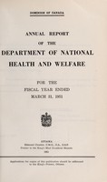 view Annual report of the Department of National Health and Welfare [Canada].