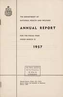 view Annual report of the Department of National Health and Welfare [Canada].