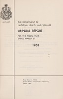 view Annual report of the Department of National Health and Welfare [Canada].