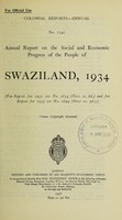 view Annual report on the social and economic progress of the people of Swaziland.