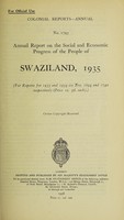 view Annual report on the social and economic progress of the people of Swaziland.