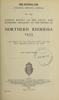 view Annual report on the social and economic progress of the people of Northern Rhodesia.