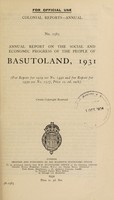 view Annual report on the social and economic progress of the people of Basutoland.