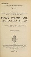 view Annual report on the social and economic progress of the people of the Kenya Colony and Protectorate.