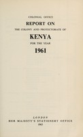 view Annual report on the Colony and Protectorate of Kenya / Colonial Office.