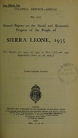 view Annual report on the social and economic progress of the people of Sierra Leone.