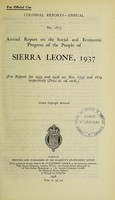 view Annual report on the social and economic progress of the people of Sierra Leone.