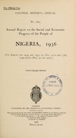 view Annual report on the social and economic progress of the people of Nigeria.