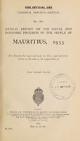 view Annual report on the social and economic progress of the people of Mauritius.