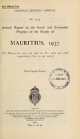 view Annual report on the social and economic progress of the people of Mauritius.