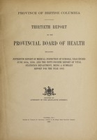 view Report of the Provincial Board of Health / Province of British Columbia.