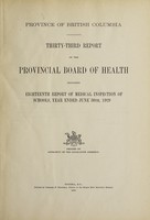 view Report of the Provincial Board of Health / Province of British Columbia.