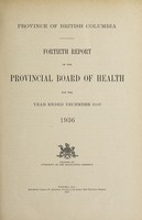 view Report of the Provincial Board of Health / Province of British Columbia.