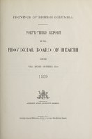 view Report of the Provincial Board of Health / Province of British Columbia.