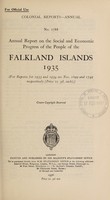 view Annual report on the social and economic progress of the people of the Falkland Islands.