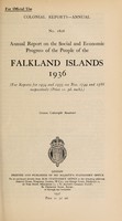 view Annual report on the social and economic progress of the people of the Falkland Islands.