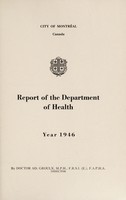 view Report of the Department of Health / City of Montreal.