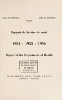 view Report of the Department of Health / City of Montreal.