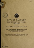 view Annual report / City of Calgary, Department of Public Health.