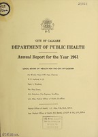 view Annual report / City of Calgary, Department of Public Health.