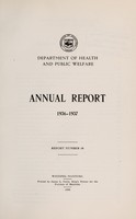 view Annual report / Province of Manitoba, Department of Health and Welfare.