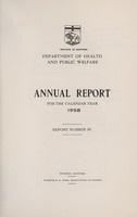 view Annual report / Province of Manitoba, Department of Health and Welfare.