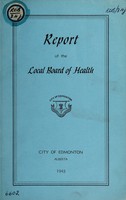 view Report / Board of Health, City of Edmonton, Alberta.