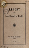 view Report / Board of Health, City of Edmonton, Alberta.