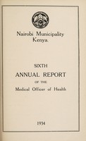 view Annual report of the Medical Officer of Health / Nairobi Municipality.