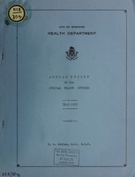 view Annual report of the Medical Health Officer / City of Winnipeg.