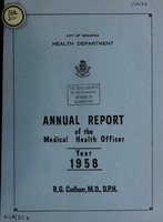 view Annual report of the Medical Health Officer / City of Winnipeg.