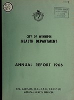 view Annual report of the Medical Health Officer / City of Winnipeg.